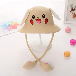 Chapeau Pikachu Pokemon pour bébé, oreilles mobiles, casquettes de figurines Anime Go tricoté Kawaii en coton pour fille, chapeaux d'hiver, jouets cadeaux de noël 