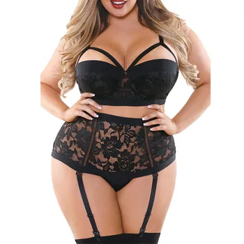 

Size Xl-4Xl Plus Size Women Lingerie Corset Lace Underwire Racy Muslin Two Piece Sleepwear Underwear Sexy Lingerie Z0127