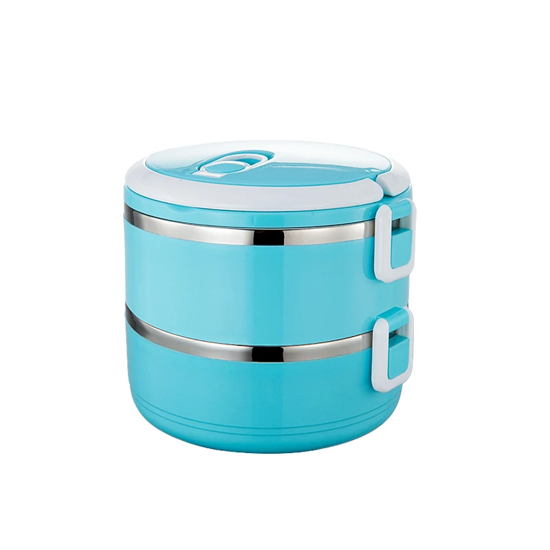 1 шт. портативный термоконтейнер для ланча из нержавеющей стали для офиса, Герметичный Термос, контейнер для еды, принадлежности для кемпинга - Цвет: 2 Layers blue