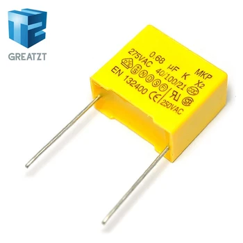 

GREATZT 10pcs 0.68uF 10pcs capacitor X2 capacitor 275VAC 680NF Pitch 22mm X2 Polypropylene film capacitor 0.68uF