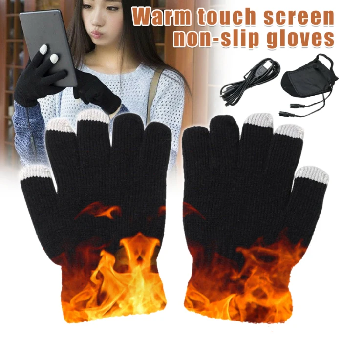 Hileyu Gants de Sport Chauds Gants Chauffants tricotés Gants Chauffants USB pour Homme et Femme Gants Chauffants USB Unisexes pour Hommes Femmes Mitaines d/'hiver Gants d/'ordinateur Portable