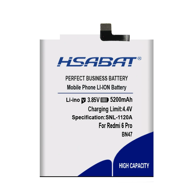 Аккумулятор HSABAT BN47 5200mAh для Xiaomi RedMi 6/Hongmi Redmi 6 Pro