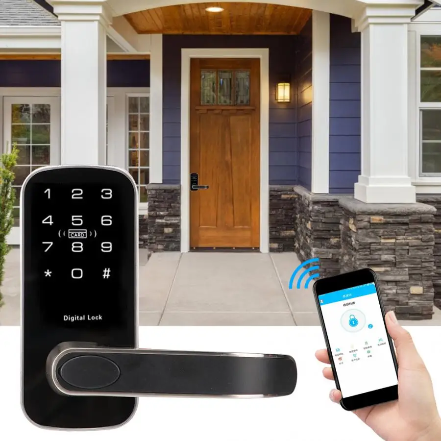 Интеллектуальный Дверной замок Bluetooth APP пароль IC карта ключ замок Противоугонная Домашняя безопасность
