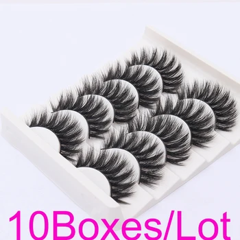 

LIYATTON 50 Pairs Mink Hair False Eyelashes Wispy Fluffy Long Natural Eyelash 3D Strip Lashes Makeup Tools