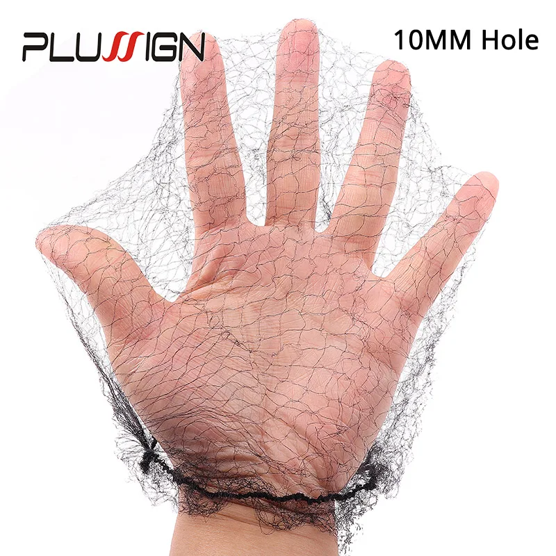 Hair Nets Disposable Nylon Hair Net For Bun 10Mm Hole Hairnets With Elastic Lines For Wigs 6 Sizes Black Hair Bun Net Dancing Sports