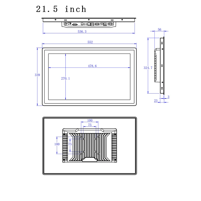 Embedded Wall-Mounted Industrial All-In-One PC, 17-21.5 Inch, Core i3-3217U, Capacitive Touch Screen Description Image.This Product Can Be Found With The Tag Names Barebone Mini PC, Computer Office, Embedded wallmounted industrial