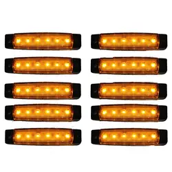 10 шт. 12 В 6 светодиодный оранжевый боковые габаритные Индикаторы огни грузовик лампа прицепа