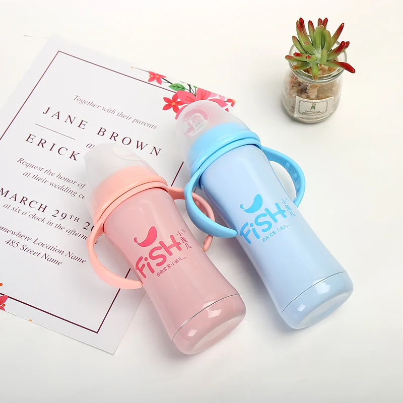 

Wide Aperture Arc Insulating Milk Bottle Portable Packed Insulated Infant Stainless Steel Feeding Bottle