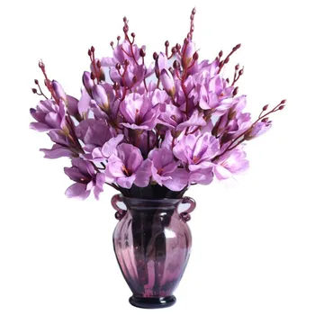 

10Pcs Fake Magnolia (5 stems/bunch) 14.96" Length Simulation Gladiolus for Wedding Home Decorative Artificial Flowers