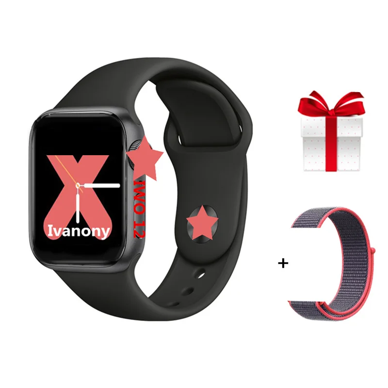 K IP68 Часы SmartWatch IWO 12 Pro спортивные умные часы ЭКГ монитор сердечного ритма Whatsapp напоминание о сообщениях IWO 12 серия 5 VS IWO 10 W34 - Цвет: K