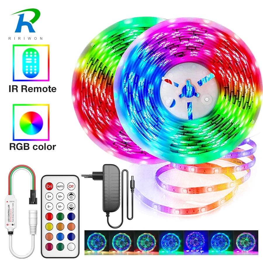 Dream цветная (RGB) Светодиодные ленты 5 М 20 м светодиодный светильник AC/DC 12V