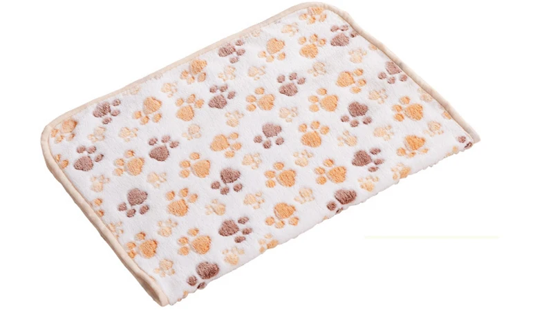 3 Colors 40x60cm 75x50cm Cute Floral Pet Sleep Warm Paw Print towel Dog Cat Puppy Fleece Soft Blanket Pet Beds Towel Mat