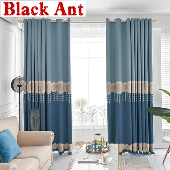 

American Luxury Country Curtain for Bedroom Velvet Fashion Curtain for Living Room Natural Drape Shade Blind X703#40