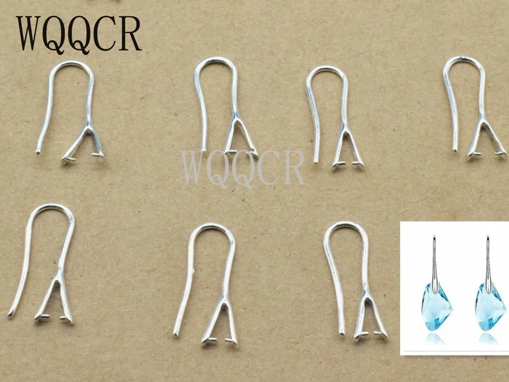 50-200 DIY Making Jewelry Findings Hook Earring Pinch Bail Ear Wires For Crystal 