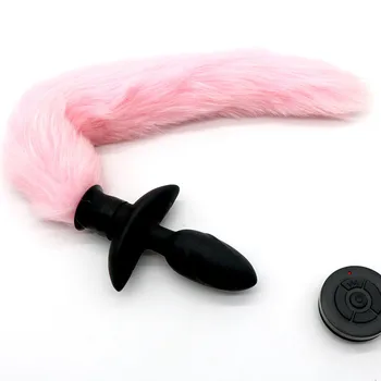 Wireless Remote Control Swing Vibration Fox Tail Anal Plug Silicone Vibrating Butt Plug Cosplay Adult Games SM Gay Anal Sex Toys 5