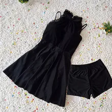 Женский купальник с двумя чашечками для живота, весенний женский купальник, консервативный тонкий обтягивающий купальник, набор