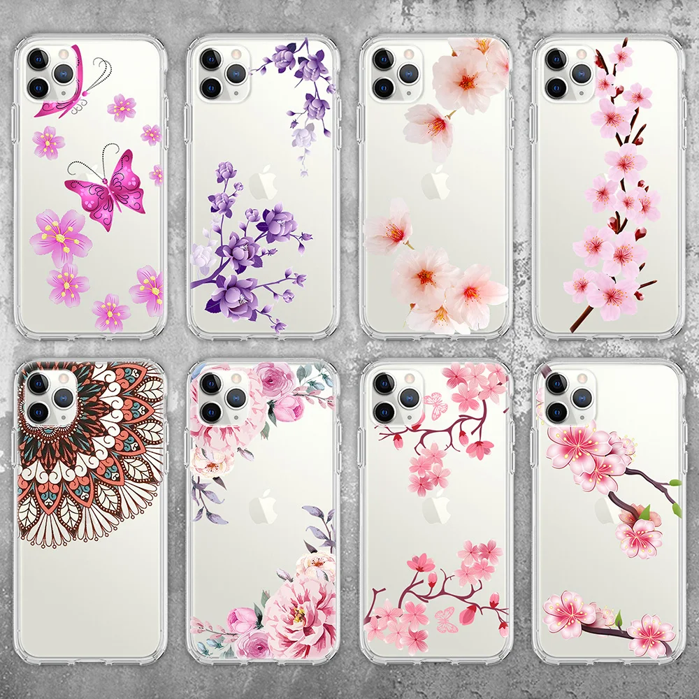 Ciciber Модный милый чехол с цветами для iPhone 11 Pro XR XS Max 7X8 6 6S Plus 5 5S SE 2020 силиконовый