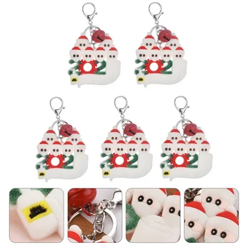 

5PCS Mask Santa Key Chains Survivor Mask Santa Claus Pendants Bag Accessories