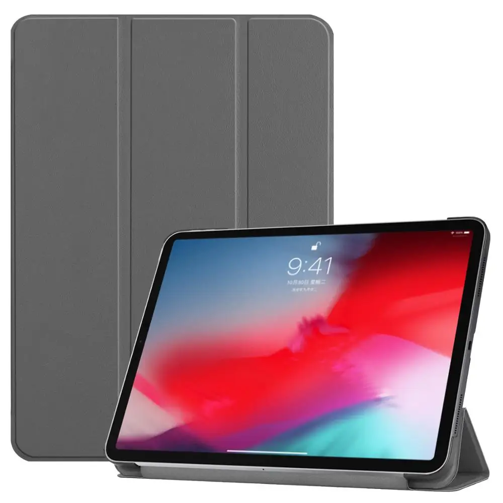 

iPad Pro 11" 2018 Solid Protective Case Flip Trifold Stand Smart Sleep Wake Shockproof Tablet Cover
