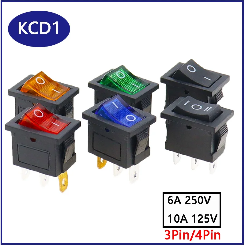 5 шт./лот KCD1 3 4 контакта 21*15 мм ВКЛ./ВЫКЛ. Лодка Автомобильный кулисный