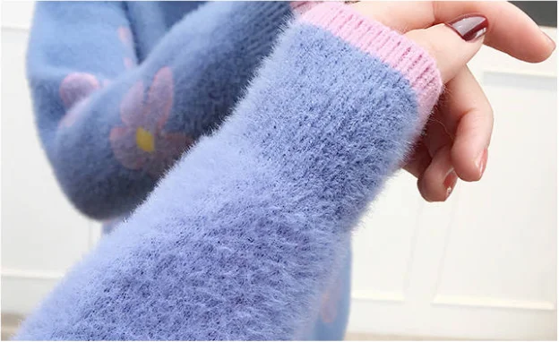 Модный пуловер Повседневный вязаный свитер женские топы Осень Зима o-образным вырезом пуловеры женские с длинным рукавом цветной свитер