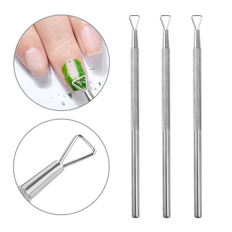 Cheap Chance for  1 pcs Nail Art Gel Polish Remover Triangle Rod Stick Pusher Cuticle Removal Beauty Tool Trimmer Man
