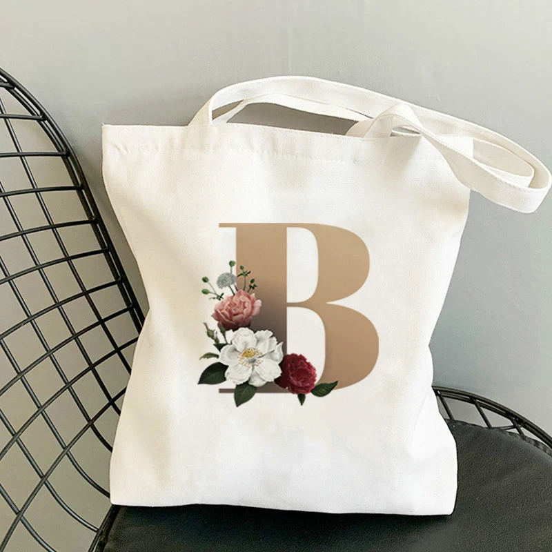 Tote Bag Anime Women Cotton on the Frame Shorts Bags Paper Shopping for Boutique Flower Letter Cart Woman Raffia Shoppers With