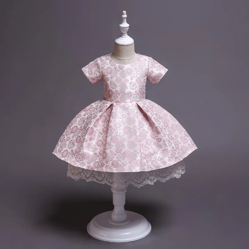 Коллекция года, летнее платье для маленьких девочек бальное платье, Детские платья для девочек, детское платье принцессы с принтом вечерние платья-пачки на свадьбу для детей возрастом от 2 до 10 лет - Цвет: Pink