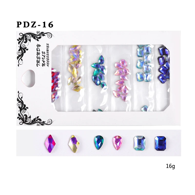 RBAN NAIL 3D Charm Nail Art Rhinestone Decorations Shiny Crystal Jewelry Different Kinds Manicure Accessories Tools - Цвет: S08082