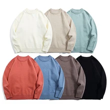 

7 Solid Color Woman Sweater Men Pullover Knitted 2022 New Autumn Round Neck Fashion Casual Loose Vintage Knitwear Sweaters Tops