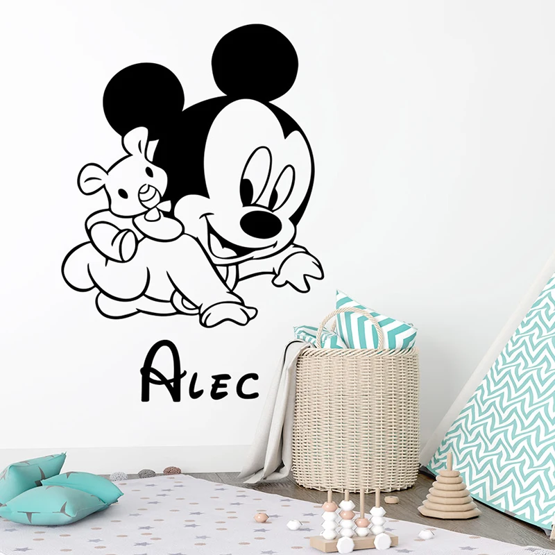Cartoon Disney Mickey Mouse Vinyl Wall Stickers For Home Decor Living Room Nursery Kids Room Decoration Mural Wall Art Decals