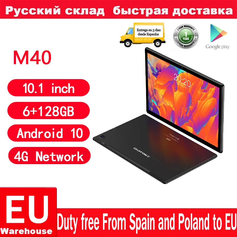 Teclast M40 Android 10 Tablets 4G Network 10.1inch T618 Octa Core Dual Phone Call 1920x1200 6GB RAM 128GB ROM Tablet PC