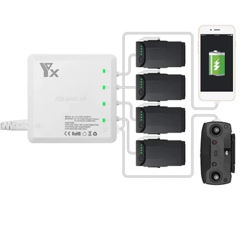 

6 in 1 Battery Charger for DJI Mavic Air Drone Battery Charging Rapidly ligent Battery Charger Hub with USB Port for Contro