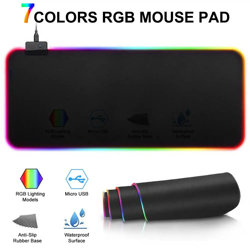 

Flashing Colorful Gaming Mouse Pad Computer RGB Large Mouse Pad with Backlight