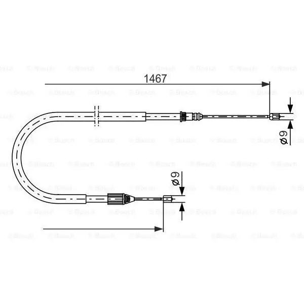 Трос ручника л.+п. L 1467/1163\ Renault Scenic 4x4 00-03 BOSCH 1