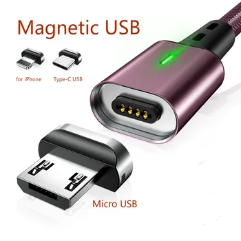 

Bozhu Magnetic Micro USB Cable For iPhone Samsung Type-c Charging Charge Magnet Charger Adapter Type C Mobile Phone Cables