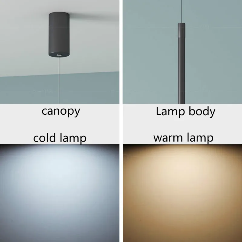 Nirdic Простой Длинный подвесной светильник для спальни прикроватный светодиодный светильник креативный черный алюминиевый минималистичный подвесной светильник