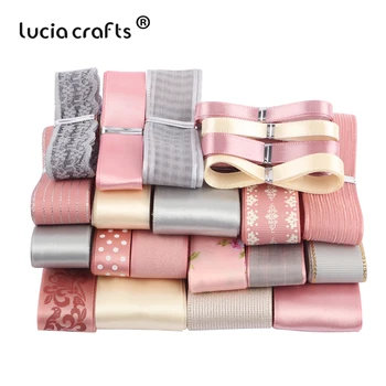 

Lucia Crafts 22y/lot Ribbon Mixed 6-40mm Stain/Lace Packing Gift Ribbon For DIY Crafts Q0310
