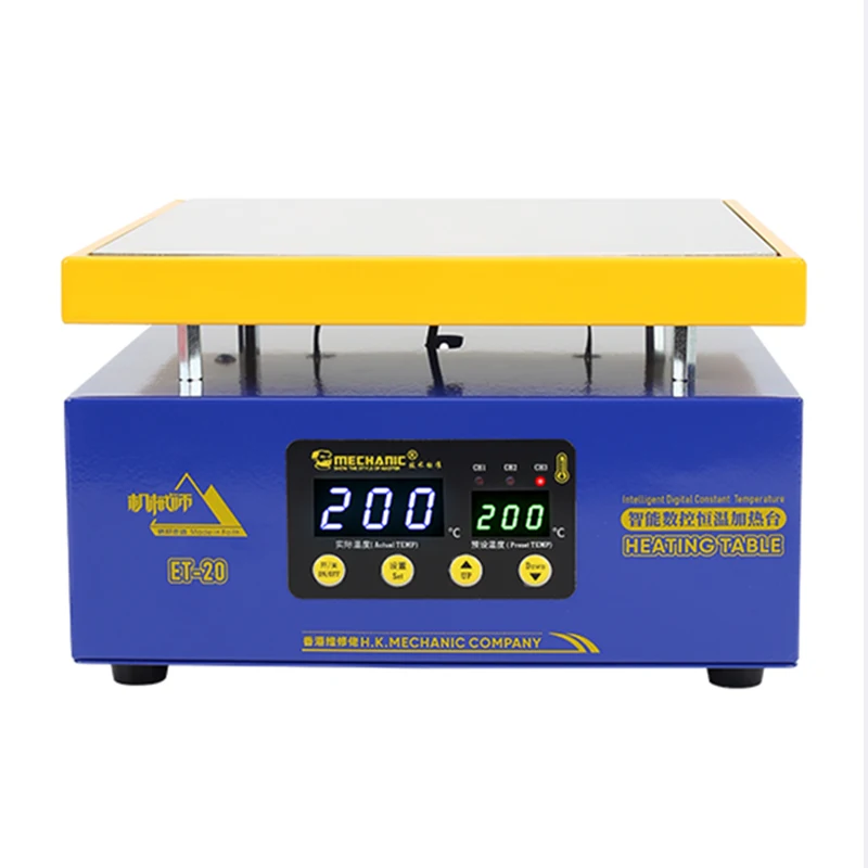 Heating Table MECHANIC ET-20 Intelligent Constant Temperature Double Digital Display For Repairing LED Lamp Of Mobile Phone PCB best soldering iron for electronics Welding Equipment