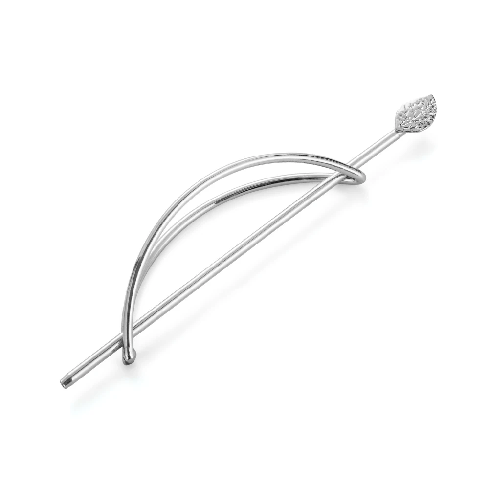 silver Металлическая шпилька, простой овальный, полый, дерево, листья, заколки для волос, корейская мода, Женские Ювелирные изделия, корейская мода, аксессуары для волос, новинка - Цвет: silver