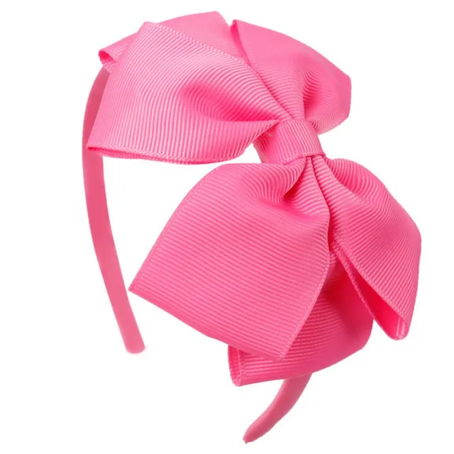 Oaoleer Hair Accessories 4'' Bow Hairband for Girls Handmade Solid Ribbon Headbands with Satin Hoops Kids' Daily Life Headwear 9