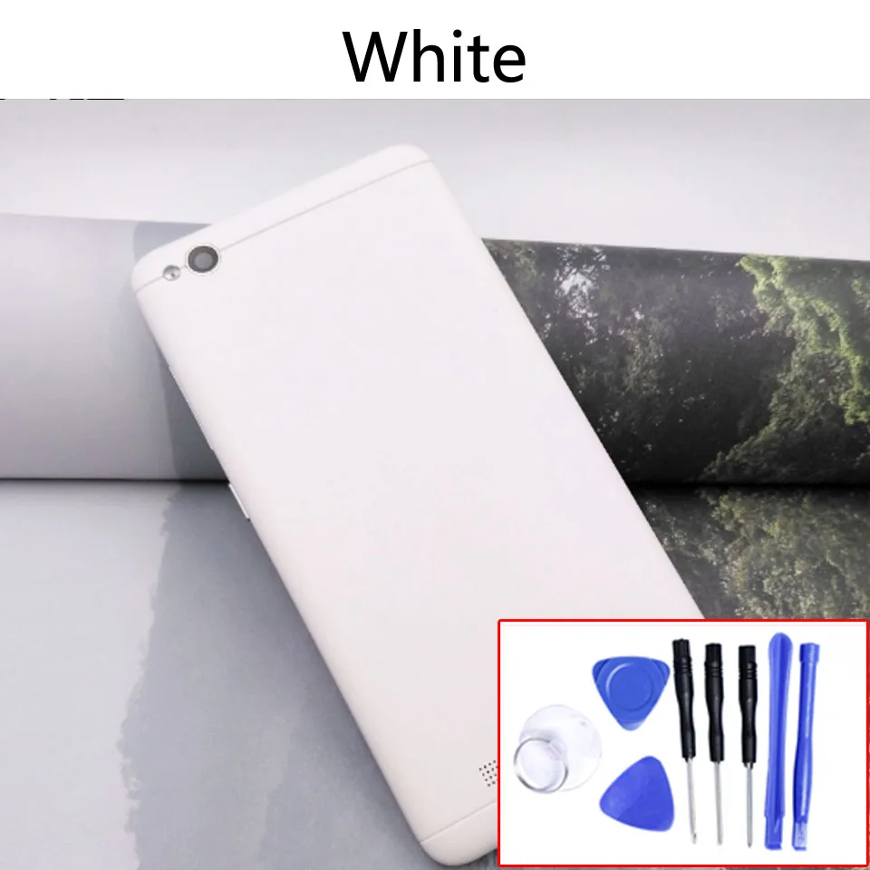 White-With tool 4A задняя крышка батарейного отсека для Xiaomi Redmi 4A задняя крышка батарейного отсека чехол на заднюю крышку корпус замена корпуса - Цвет: White-With tool