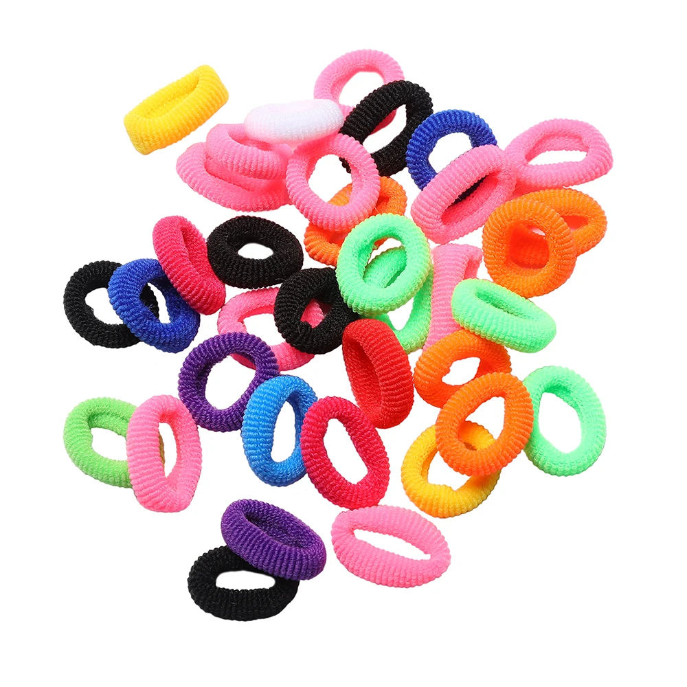 40/50/100pcs/Set Girls Colorful Nylon Small Elastic Hair Bands Children Ponytail Holder Rubber Bands Kids Hair Accessories