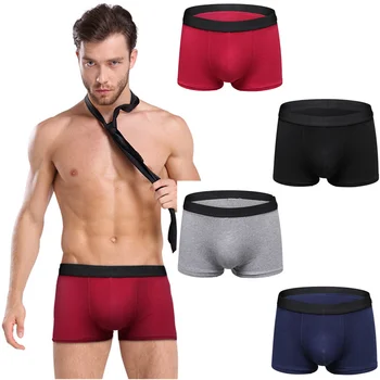 

Comfortable Antibacterial Cotton Man Boxer Solid Color High Elasticity Boxershorts Plus Size Pants for Men