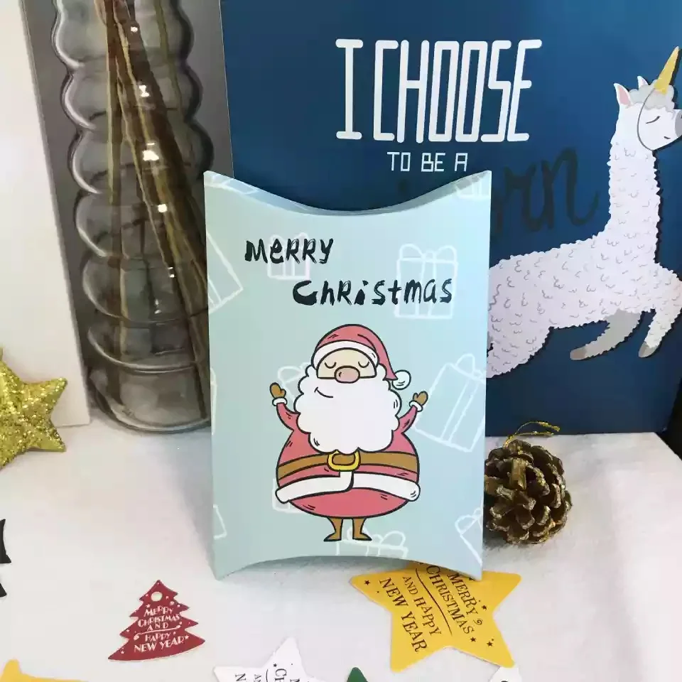 Sky blue Santa Claus 1 шт., Подарочная коробка Санта-Клауса для рождественских конфет, упаковочные бумажные пакеты для печенья для рождественской вечеринки, Подарочный декор для детей - Цвет: Sky blue Santa Claus