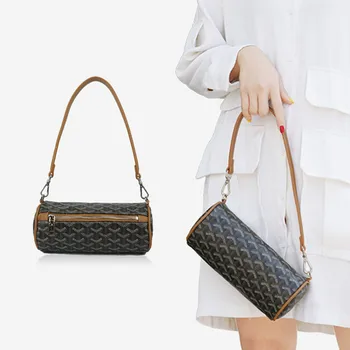 

E.SHUNFA Brand Women Mini Barrel Shaped Crossbody Bags High Quality PU Leather Baguette Hot Seller Ladies Shoulder Bag