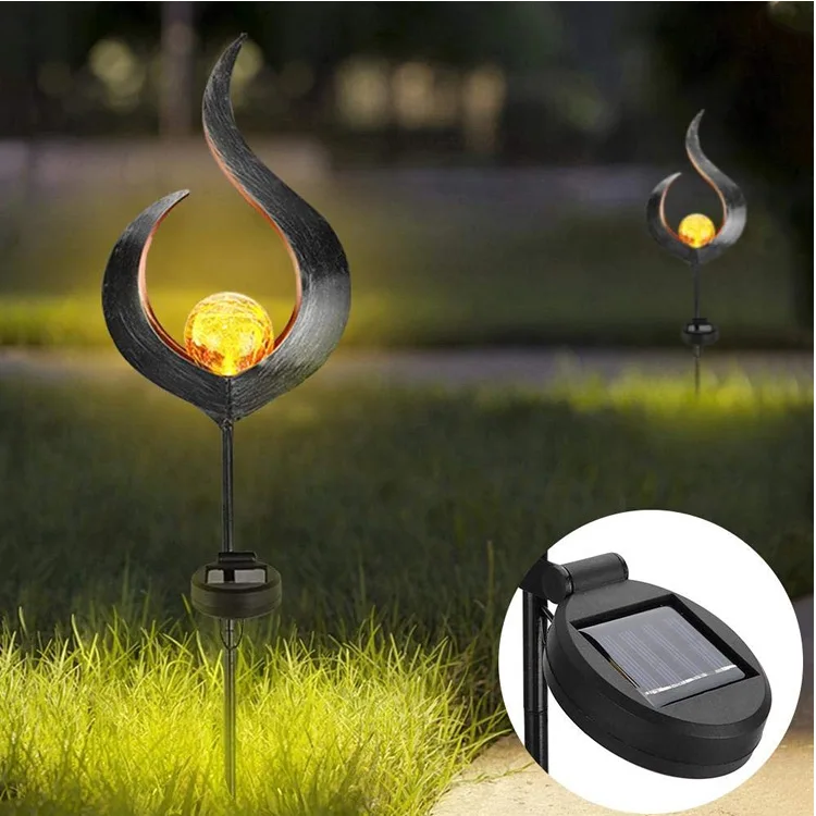 

Flashing Flame Solar LED Wall Lamp Inserted Lights Waterproof Outdoor Landscape Decoration Lighting Light Perception Lawn Lamp