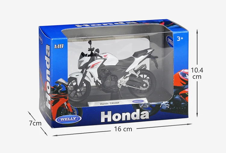 Welly 1/18 1:18 Масштаб HONDA CB500F мотоциклы литье под давлением дисплей модели подарок на день рождения игрушка для мальчиков Дети