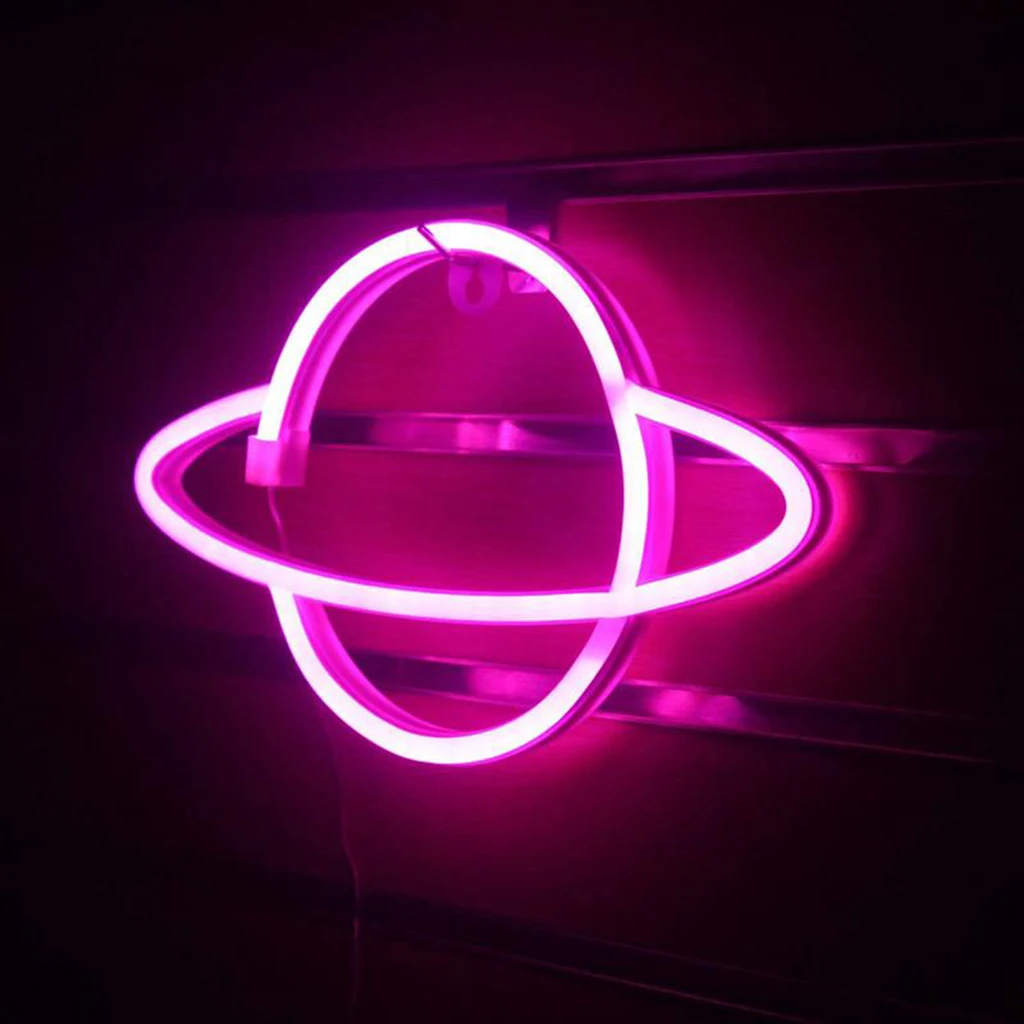 Aesthetic Neon Planet Sign Light Decorative Wall Hanging Night Light for Bedroom Aesthetic Neon Planet Sign Light Decorative Wall Hanging Night Light for Bedroom