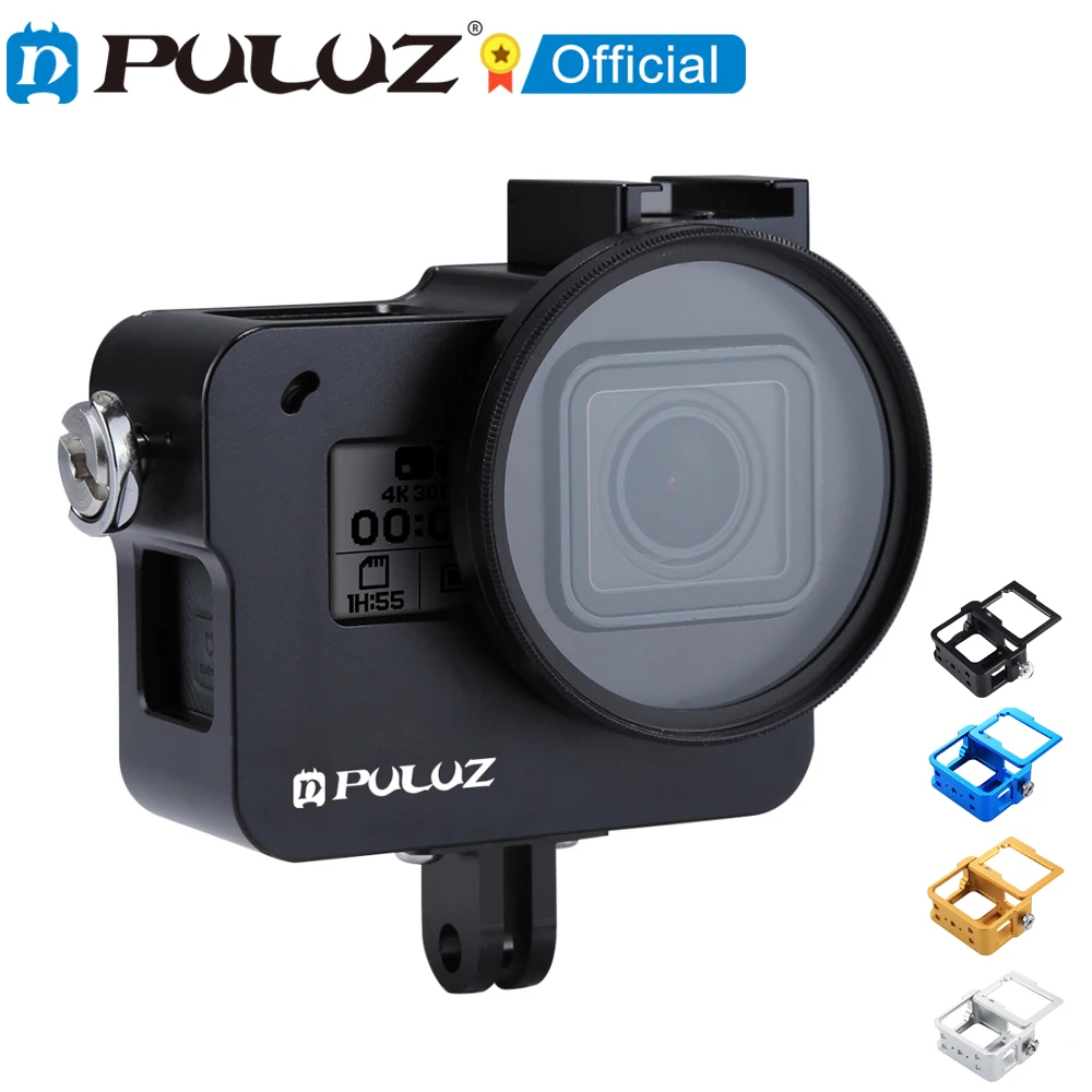 Корпус PULUZ для GoPro HERO 5 6 7 Черный алюминиевый сплав твердая защитная рамка чехол